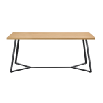 April dining table with Fiore black faux leather chairs