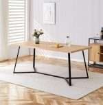 April Dining Table with Oak veneer, modern sleek design