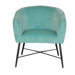 Crewe Accent Chair in Aruba Blue velvet with modern design