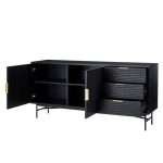Astoria buffet with 2 doors and 3 drawers in black oak veneer