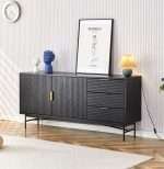 Astoria 2 Door 3 Drawer Buffet in black oak veneer