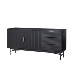 Astoria 2 Door 3 Drawer Buffet in black oak veneer, sleek design
