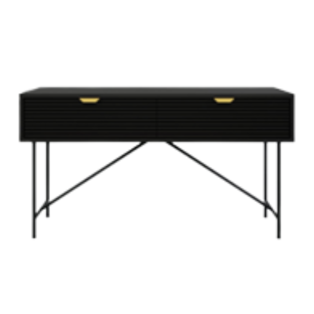 Astoria Hall Table with Ebonised Finish Astoria Hall Table with sleek ebonised finish and gold hardware
