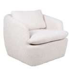 Ava Swivel Chair with cream boucle fabric, elegant seating
