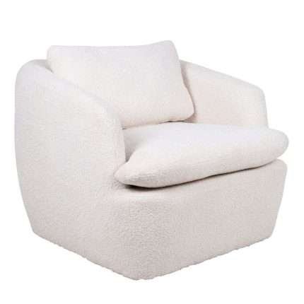 Ava Swivel Chair with cream boucle fabric, elegant seating