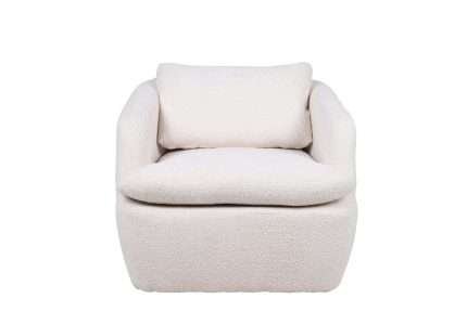 Ava swivel chair in cream boucle with plush cushioning