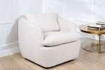 Ava Swivel Chair in cream boucle, modern design, living room