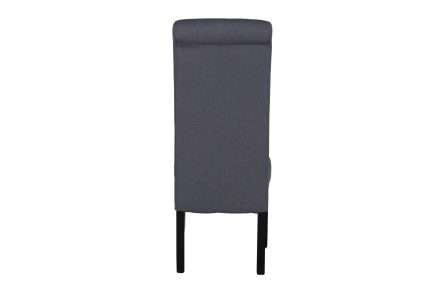 Back of Avalon dining chair in dark grey with wenge legs
