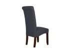 Avalon dining chair with chestnut legs and dark grey fabric