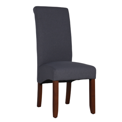 Avalon dining chair with chestnut wood and grey fabric