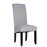 Avalon dining chair with wenge wood frame and grey fabric upholstery