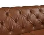 Close-up of Barclay Chesterfield 2 Seater in Tan faux leather