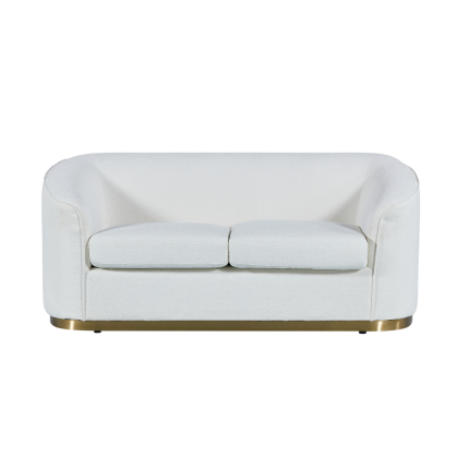 Luxurious Bellissimo Oro 2 Seater Sofa with gold base and Boucle upholstery