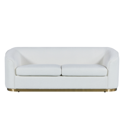Bellissimo Oro 3 seater sofa with gold base and boucle upholstery