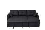 Black Romy Sofa Bed with storage chaise and reversible layout