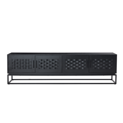 Brittania entertainment unit in black oak veneer for media