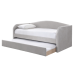 Charlotte day bed with trundle in natural fabric, stylish and multifunctional