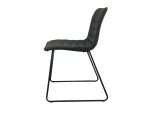 Side view of Cincinnati Dining Chair in black leather look PU