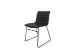 Black leather look Cincinnati dining chair with sleek design