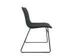Side view of Cincinnati Dining Chair in Black Leather Look PU