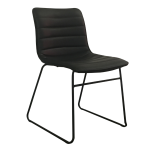 Cincinnati Dining Chair in black leather look, sleek stylish design.