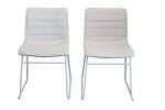 Cincinnati Dining Chair with white base and natural upholstery