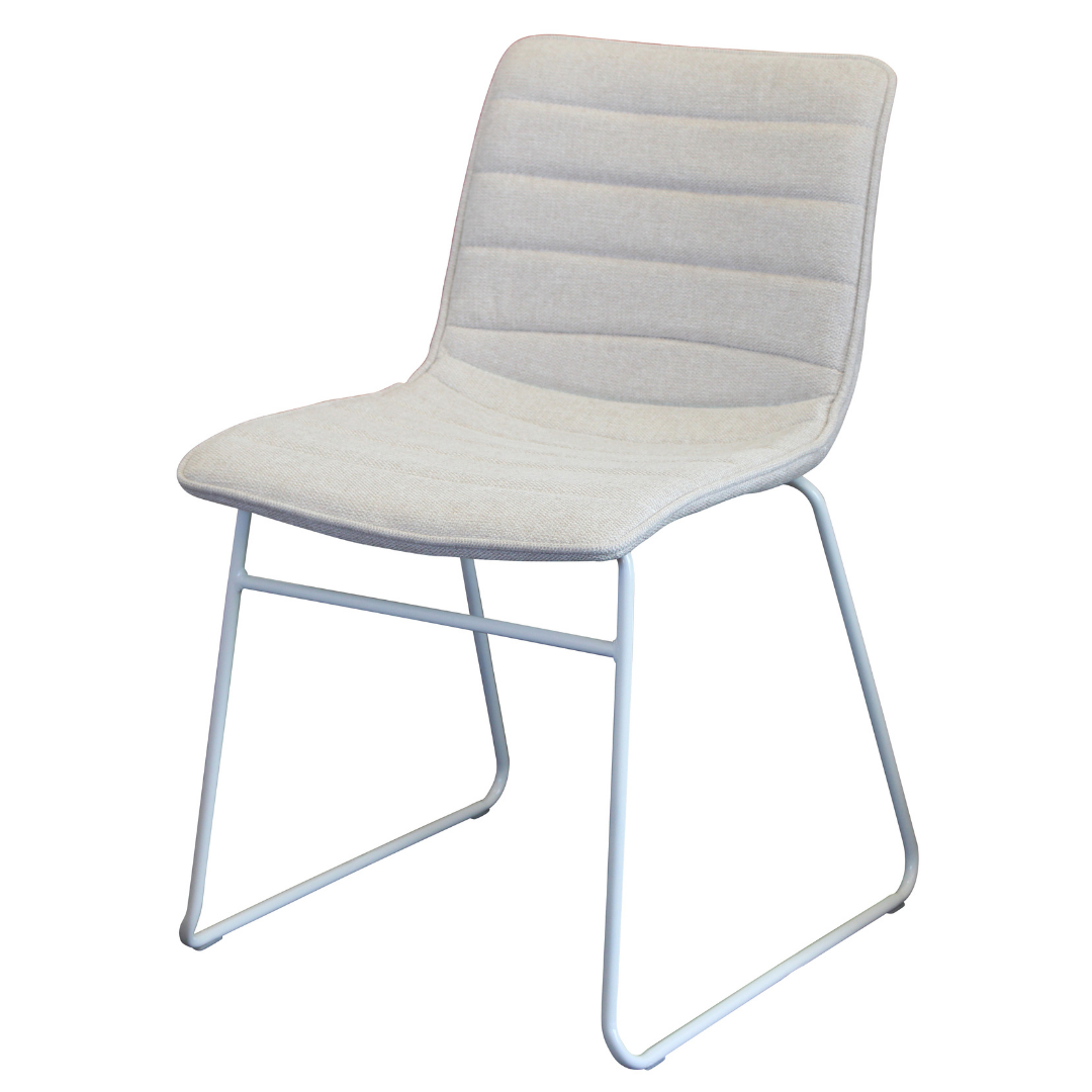 Cincinnati Dining Chair White/Natural Cincinnati Dining Chair with white base and natural fabric