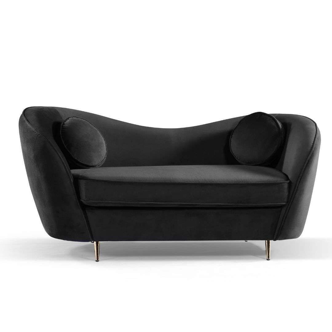 Claudia 2 Seater Black Velvet Sofa Claudia 2 Seater sofa in Velluto Luxe black velvet upholstery