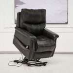 ComfortRise lift chair in black faux leather with lifting mechanism