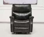 ComfortRise lift chair in black faux leather with lifting mechanism