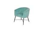 Crewe accent chair in vibrant Aruba Blue velvet with sleek design