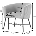Diagram of Crewe Accent Chair with dimensions labeled