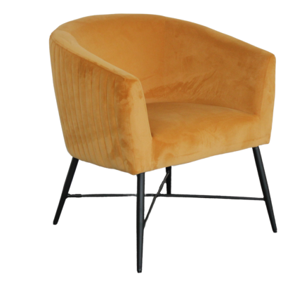 Crewe Accent Chair with yellow sunflower velvet upholstery