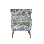 East Hampton Accent Chair with Cirencester Floral Velvet fabric and timber legs