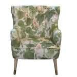 East Hampton Accent Chair in Hobart Floral print with velvet upholstery