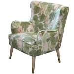 Elegant East Hampton Accent Chair in floral print with velvet upholstery