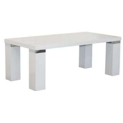 Easton coffee table in white high gloss with chrome trim