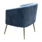 Perla Chair in Spruce velvet with gold legs and fluted back