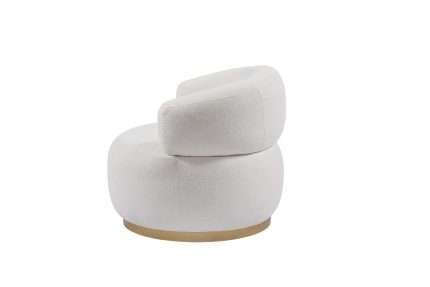 Bellissimo Oro swivel chair in white boucle with gold base