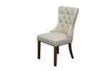 Elena Chair with cream faux leather and tufted back