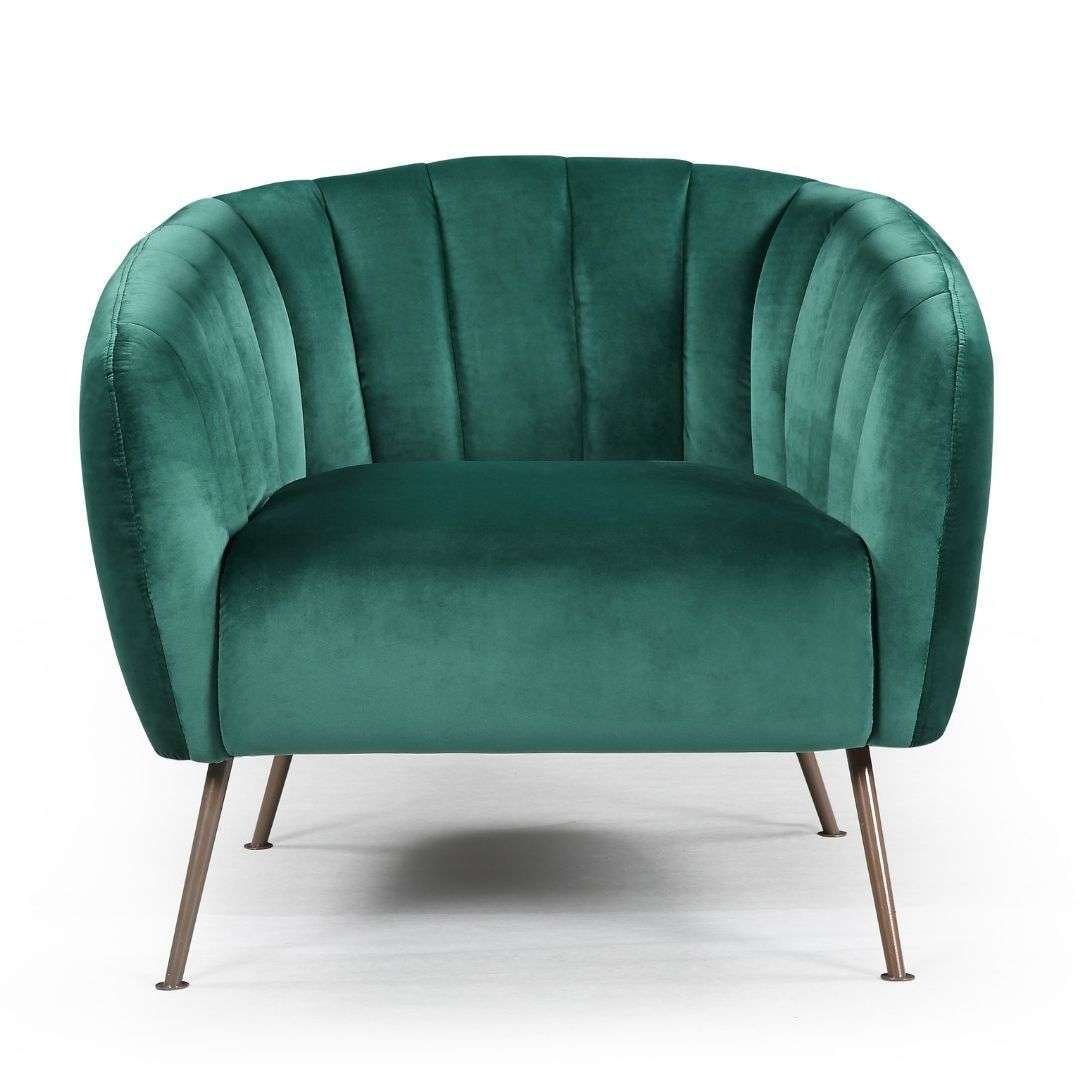 Emerald Velvet Accent Chair Monet Accent Chair with emerald velvet and bronze legs