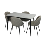 Fiore 5 Pce Dining Set with Marble Table and Chairs