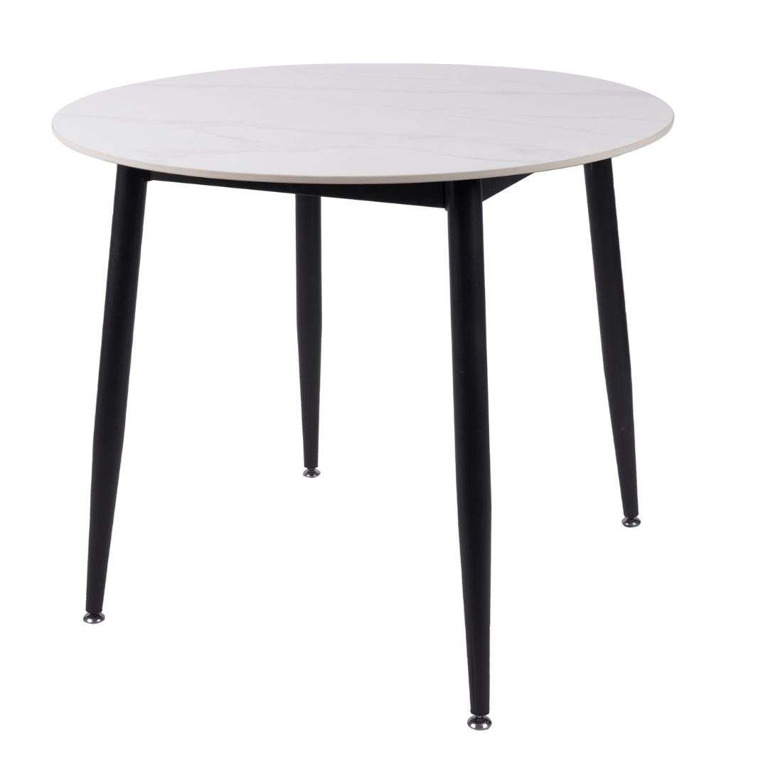 Fiore 90cm Marble Top Dining Table Fiore 90cm white marble sintered stone top table, modern design