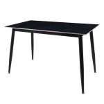 Fiore 120x70 black marble dining table with steel legs