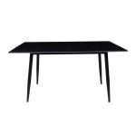 Fiore 150x90 black marble sintered stone top dining table
