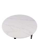Fiore 90cm white marble sintered stone top table elegant design