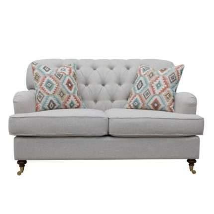 Florida 2 Seater Sofa with patterned cushions in Bronx 03 fabric