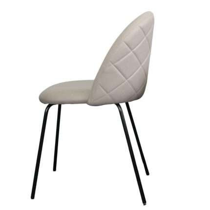Florin Dining Chair with Beige Fabric and Black Legs