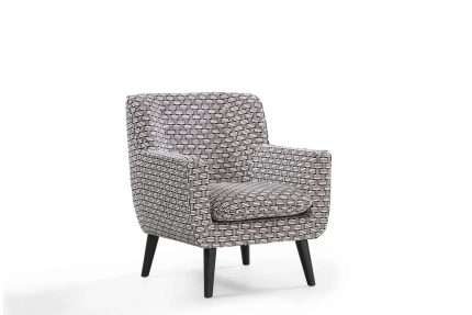 Georgia armchair featuring monochrome weave upholstery, perfect for modern interiors.