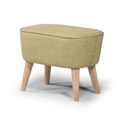 Georgia foot stool with Key West leaf upholstery, wooden legs